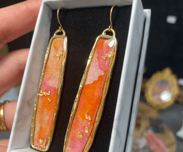 Allongées / dorées & orange 