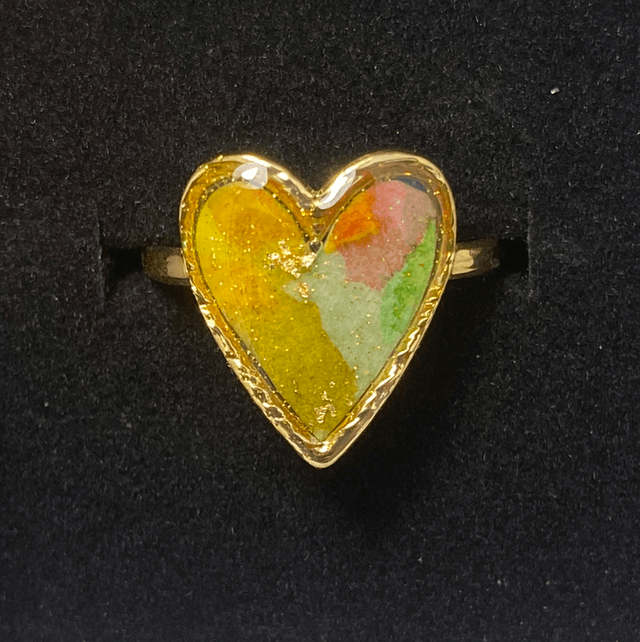 Bague cœur - vert