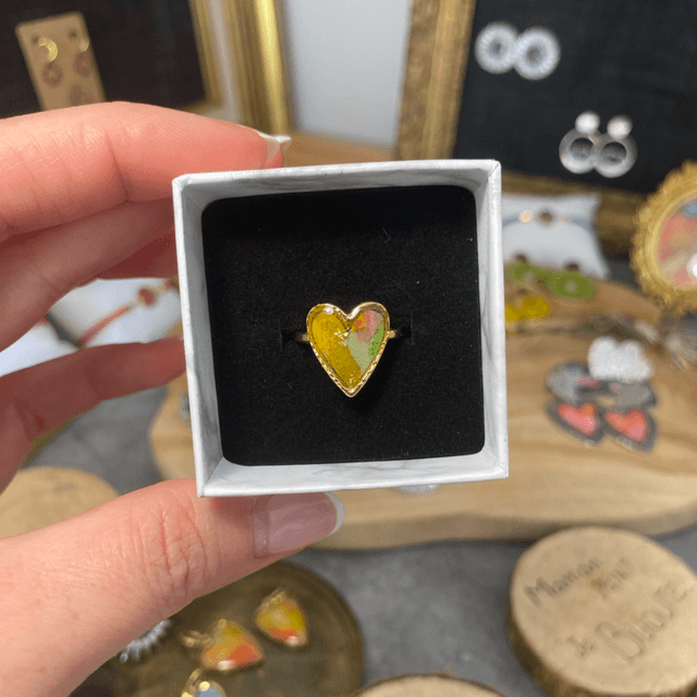 Bague cœur - vert